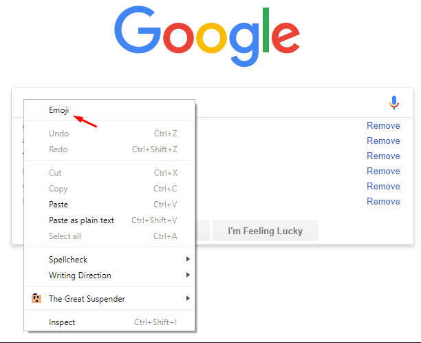  الإيموجي على جوجل كروم 