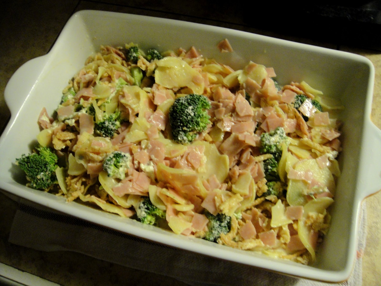 Scalloped Ham & Broccoli Potatoes