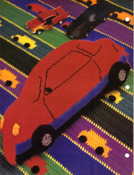Crochet Car Afghan and Pillow Pattern