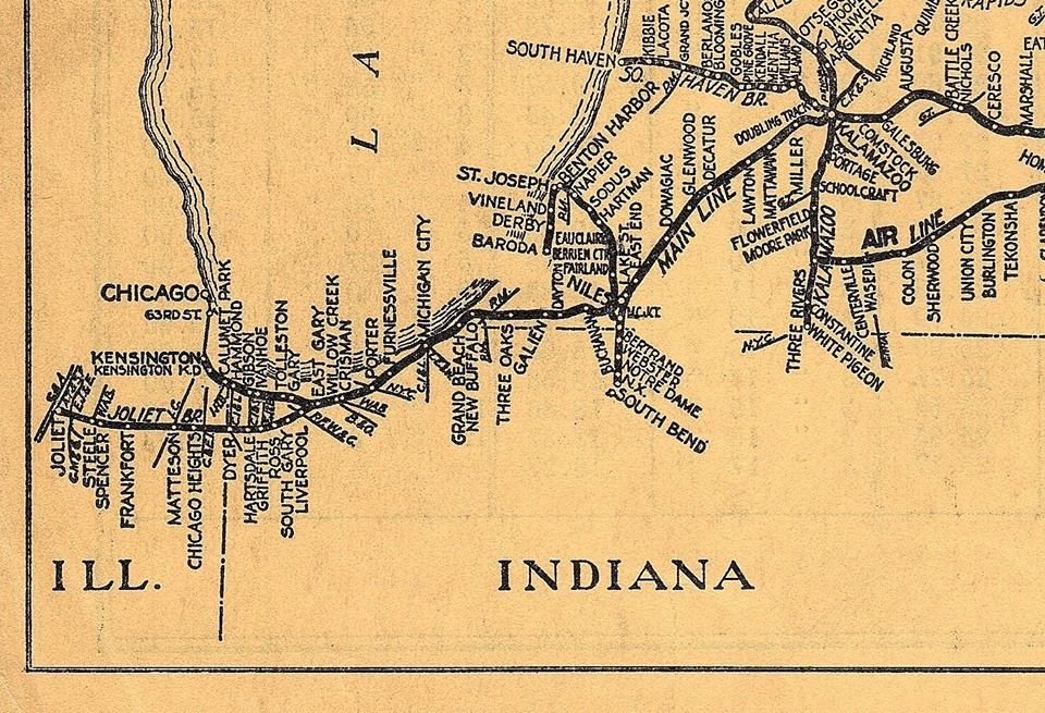 Michigan Central Railroad Map Industrial History: Mc: Nyc's Michigan Central