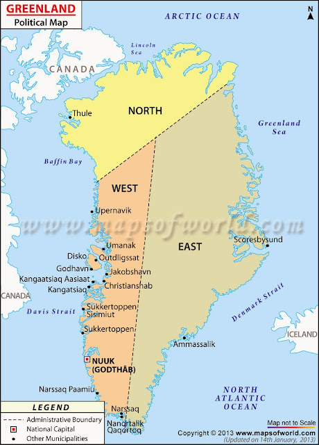 Greenland political map