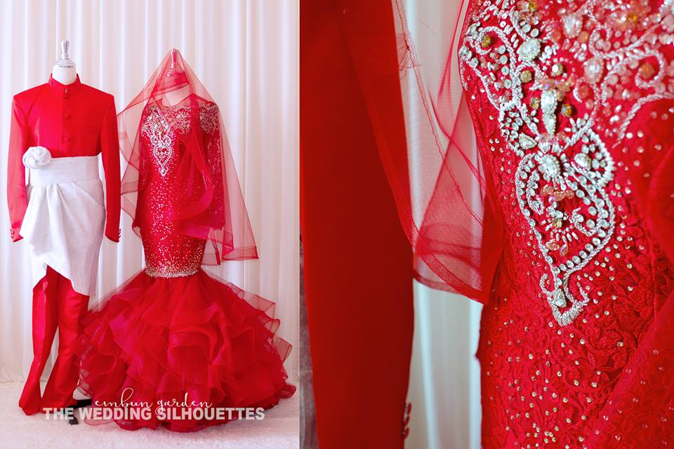 baju pengantin glamour merah