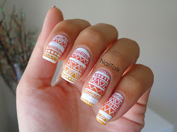 nail aztec nagels gradient aanslag acrylverf maakte witte mijn wat ik deze