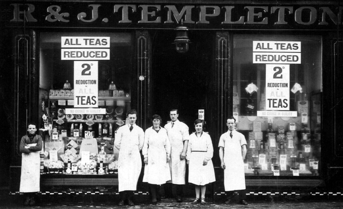 Tour Scotland Old Photograph Templeton Shop Cambuslang Scotland