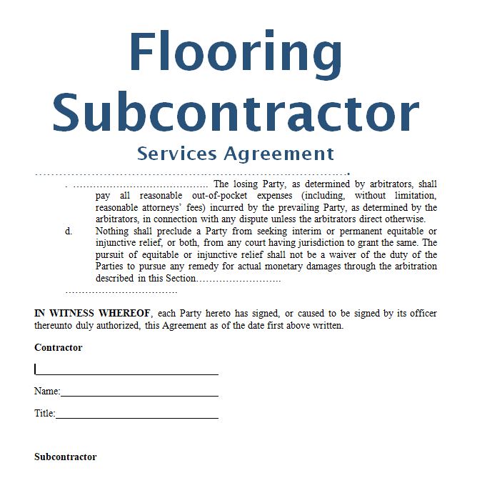 Flooring Contract Template Free