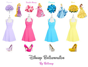 Brittany's Disney Wedding: Disney Princess Bridesmaid Dresses