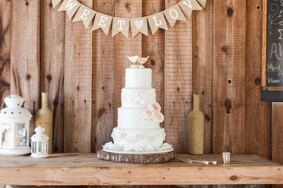 Pink and Gold Rustic Barn Wedding
