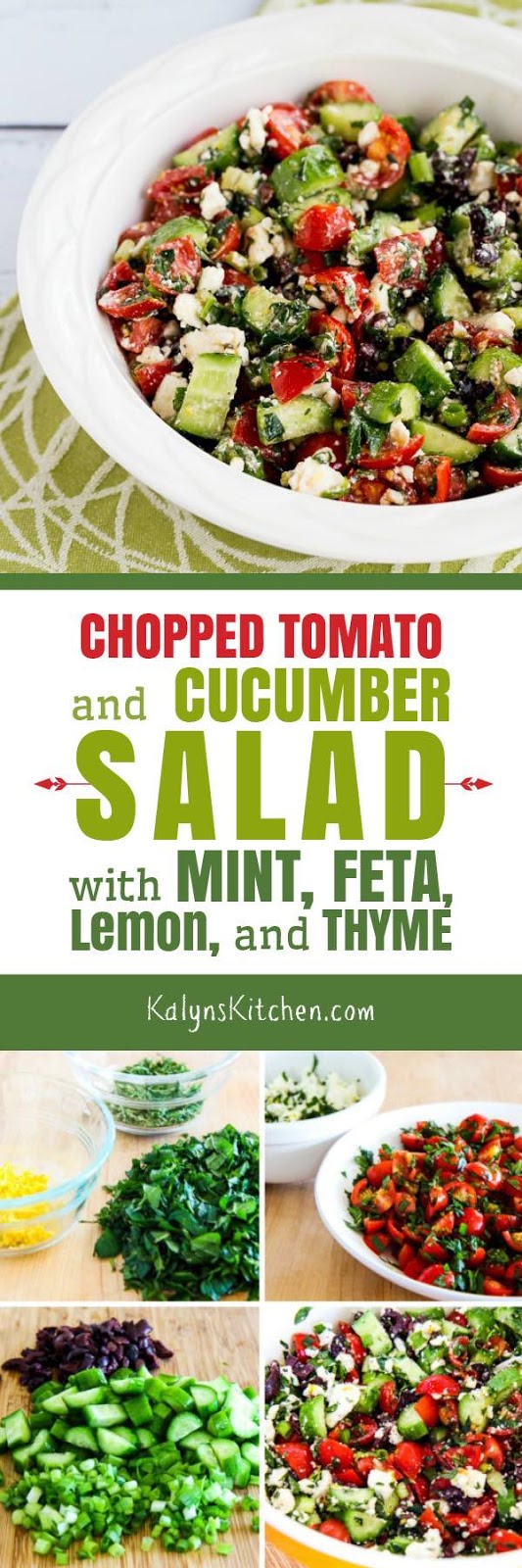 Chopped Tomato and Cucumber Salad with Mint, Feta, Lemon, and Thyme