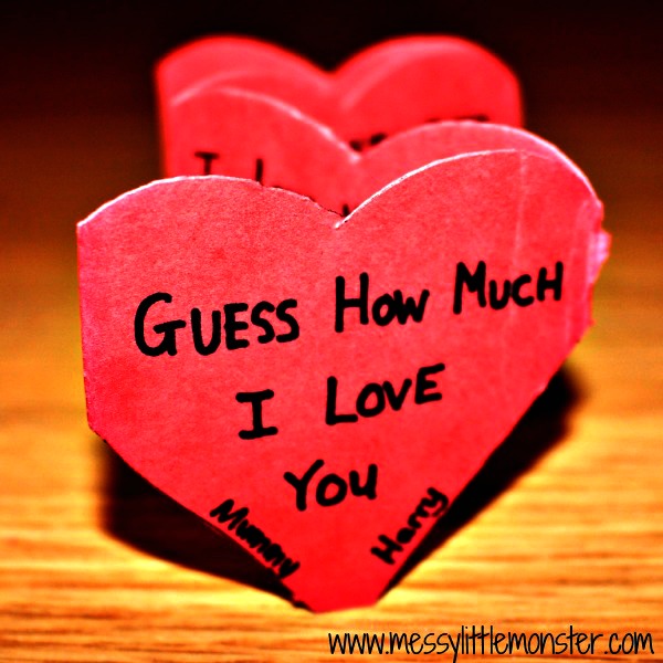 'Guess How Much I Love You' kids Craft activity. A Zig Zag Heart Book for preschoolers and older kids to make for Mother's day, Father's Day or Valentine's day. 