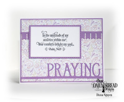 Diana Nguyen, Praying Border die, Easter Card Collection 2016, Grace's Strength, Scripture