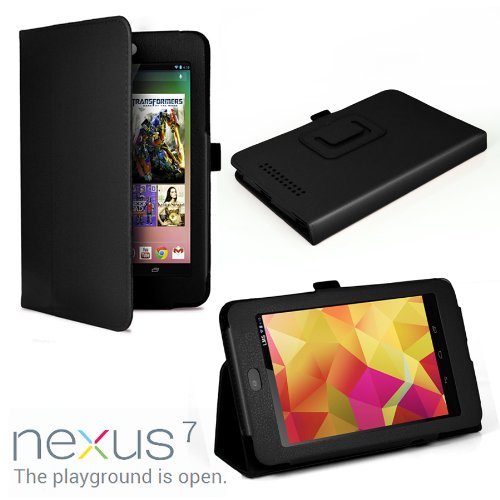 Asus Google nexus 7 Black Leather Flip Case Cover Stand