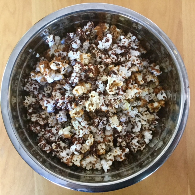 Home Cooked Vegan Dark Chocolate Drizzled Kettle Corn