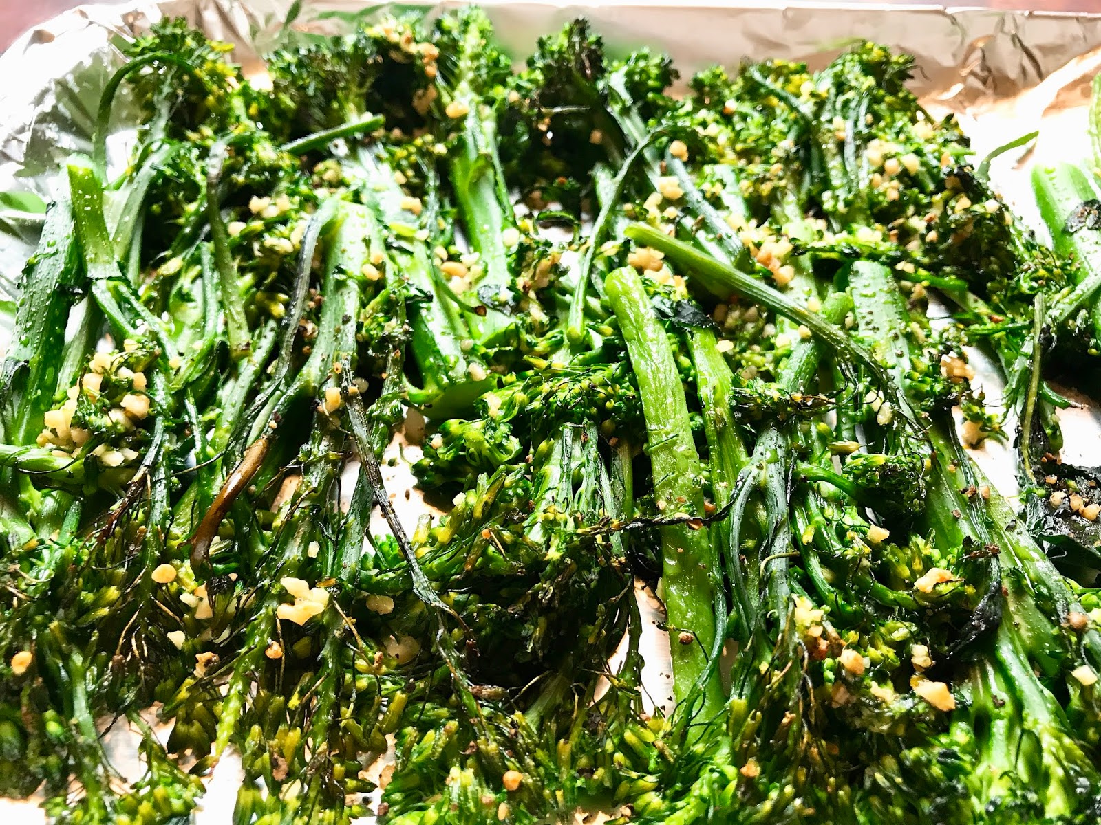 Roasted Garlic Broccolini and Green Beans