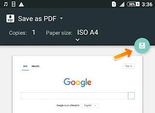 Click Save Icon to Save webpage as PDF File