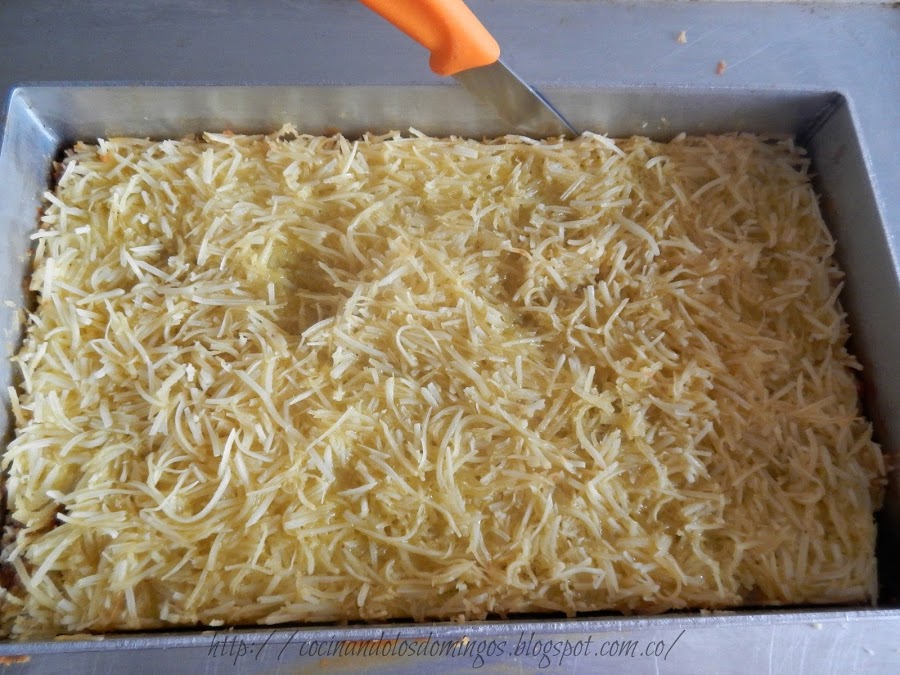 Cuadrados de coco y dulce de leche