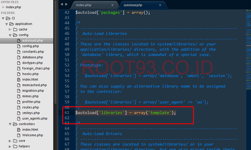 Membuat site Dengan Codeigniter Menciptakan File Librari Template