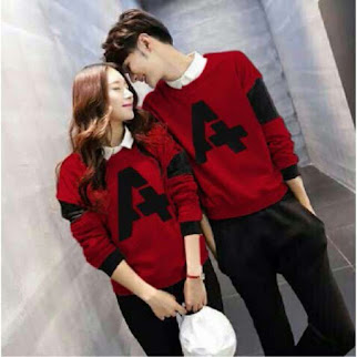 Kaos Couple Andhani Merah Terbaru Setelan Kaos Pasangan Bj0330