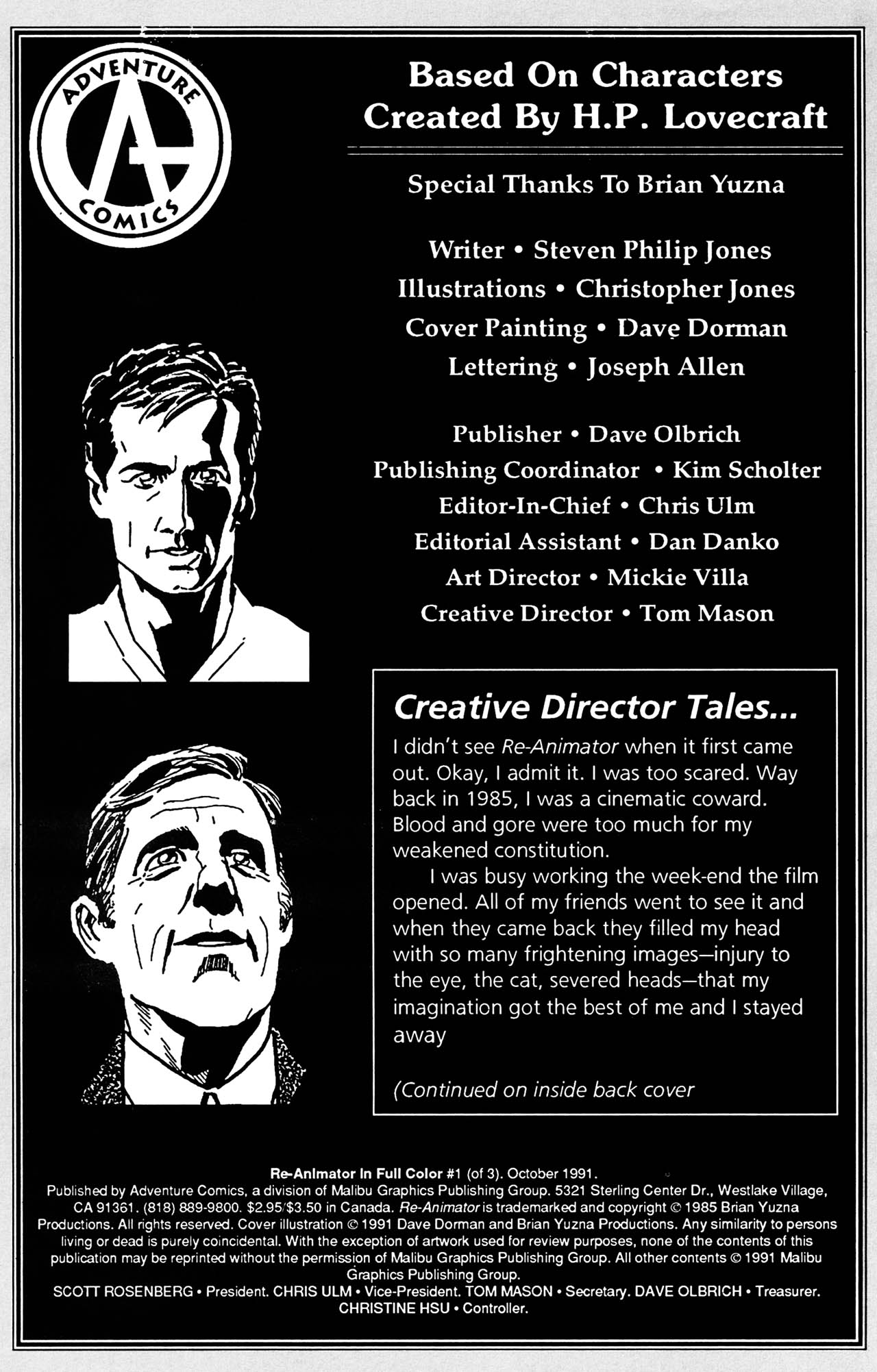 Read online Re-Animator (1991) comic -  Issue #1 - 2