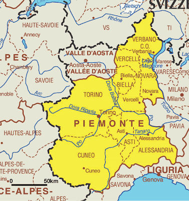 Kaart Italië - Provincies Vakantie: Kaart Piemonte en Turijn – Italië