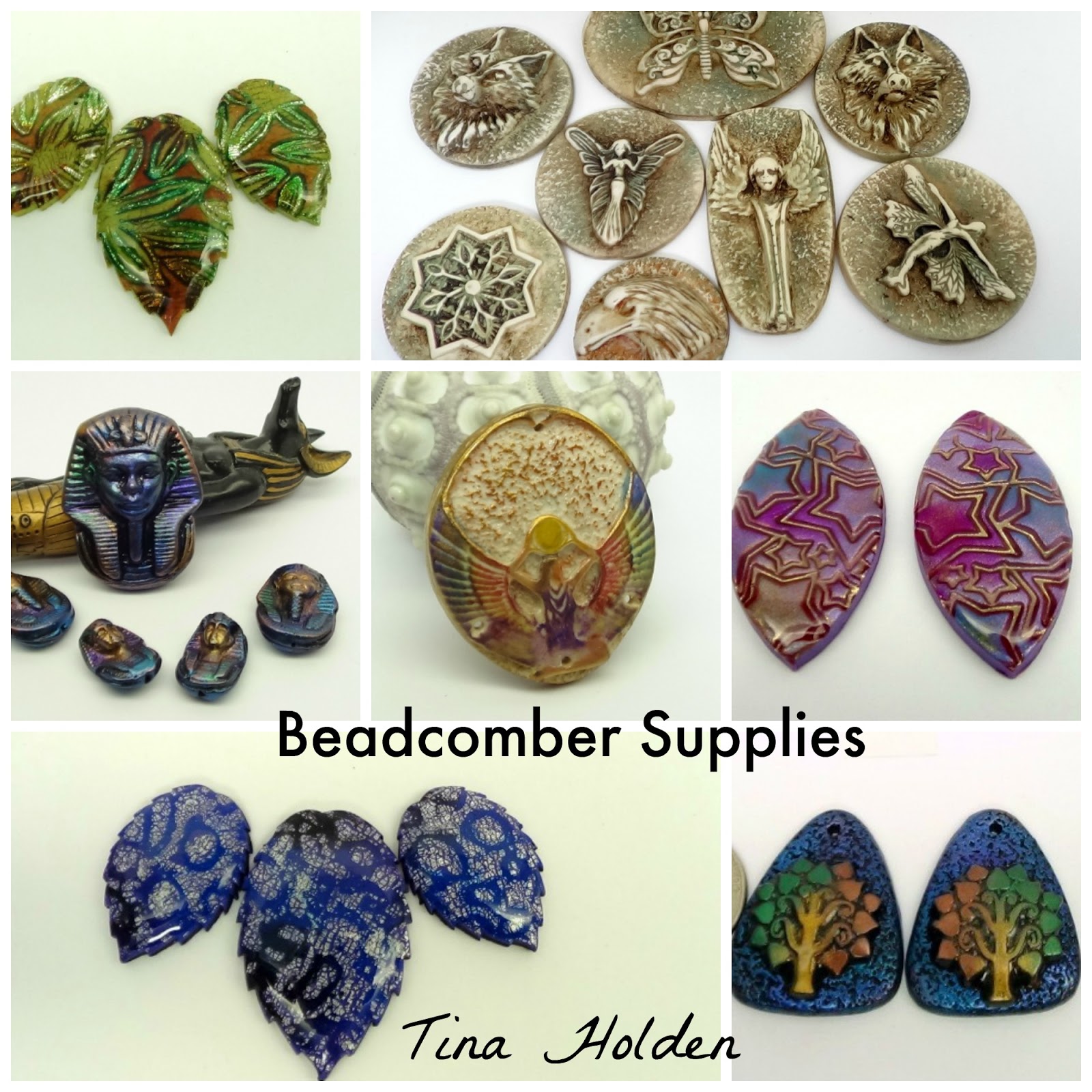 Polymer Clay Bytes! Tina Holden's Beaders Supplies in Faux Stone, Raku, Batik and