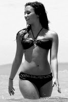 B&W pictures of Demi Lovato,wearing sexy bikini, in Mexico pic 3