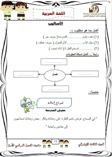 نماذج امتحانات لغة عربية للصف الثالث الابتدائى الترم الاول 2017 والاجابات النموذجية 16