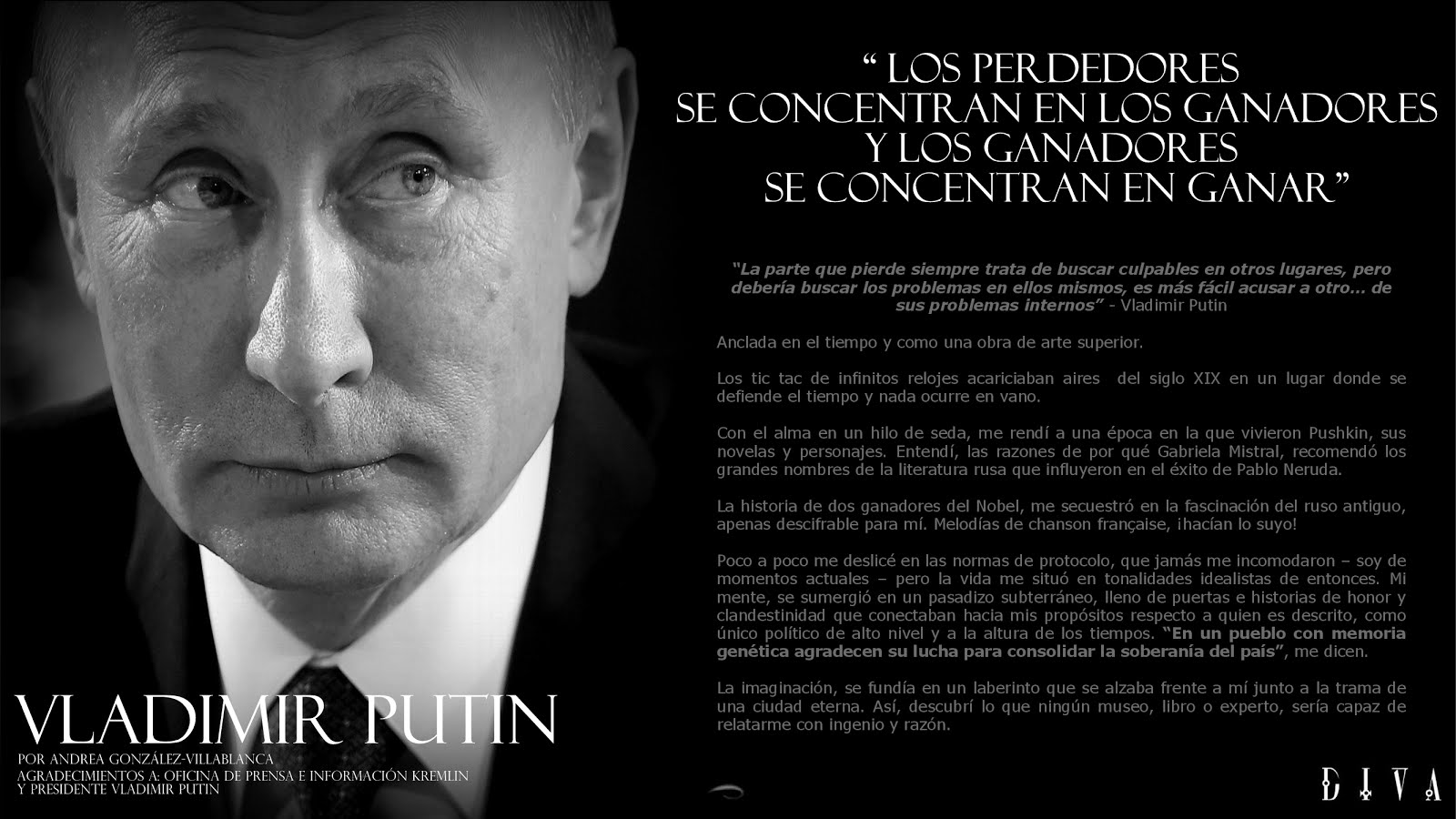 ¡EXCLUSIVO! • Vladimir Putin en DIVA