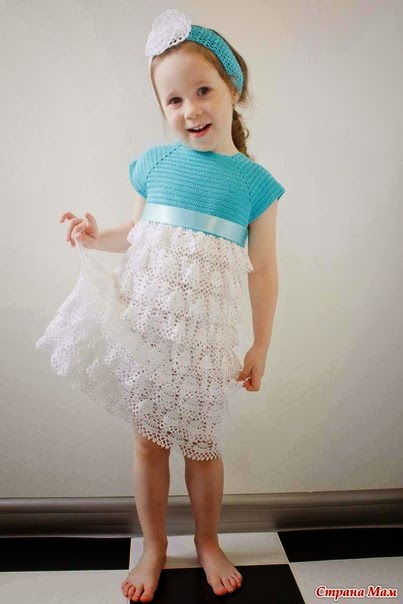 Vestido para niña tejido al crochet con patrones y paso a paso
