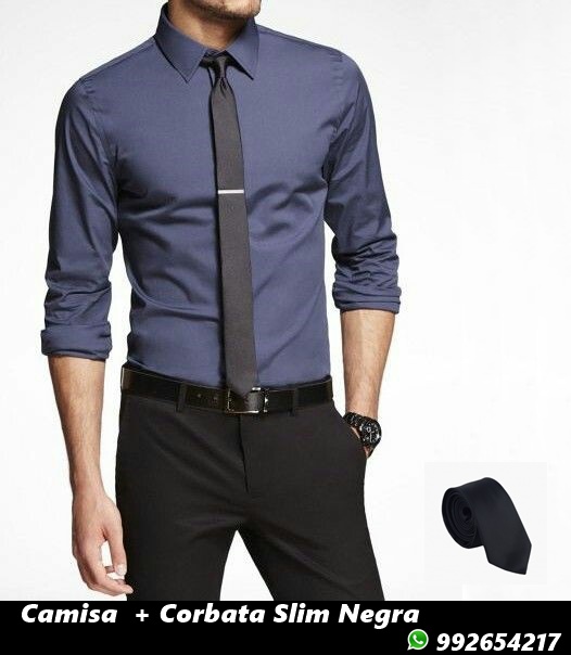 Camisa + Corbata Slim Camisas de Vestir