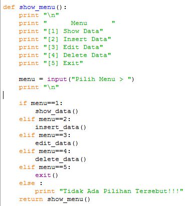 Nothing: Pembuatan Program Menu Menggunakan Bahasa Python
