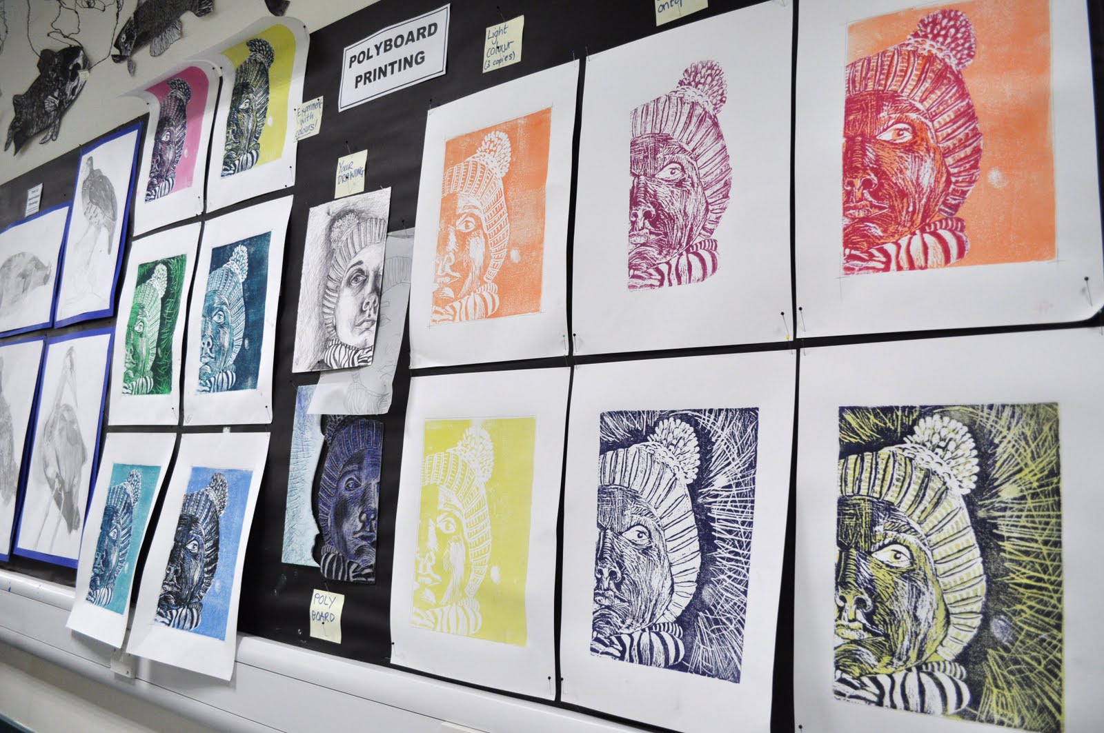 I teach art How to make a Polyboard Print (Portrait)