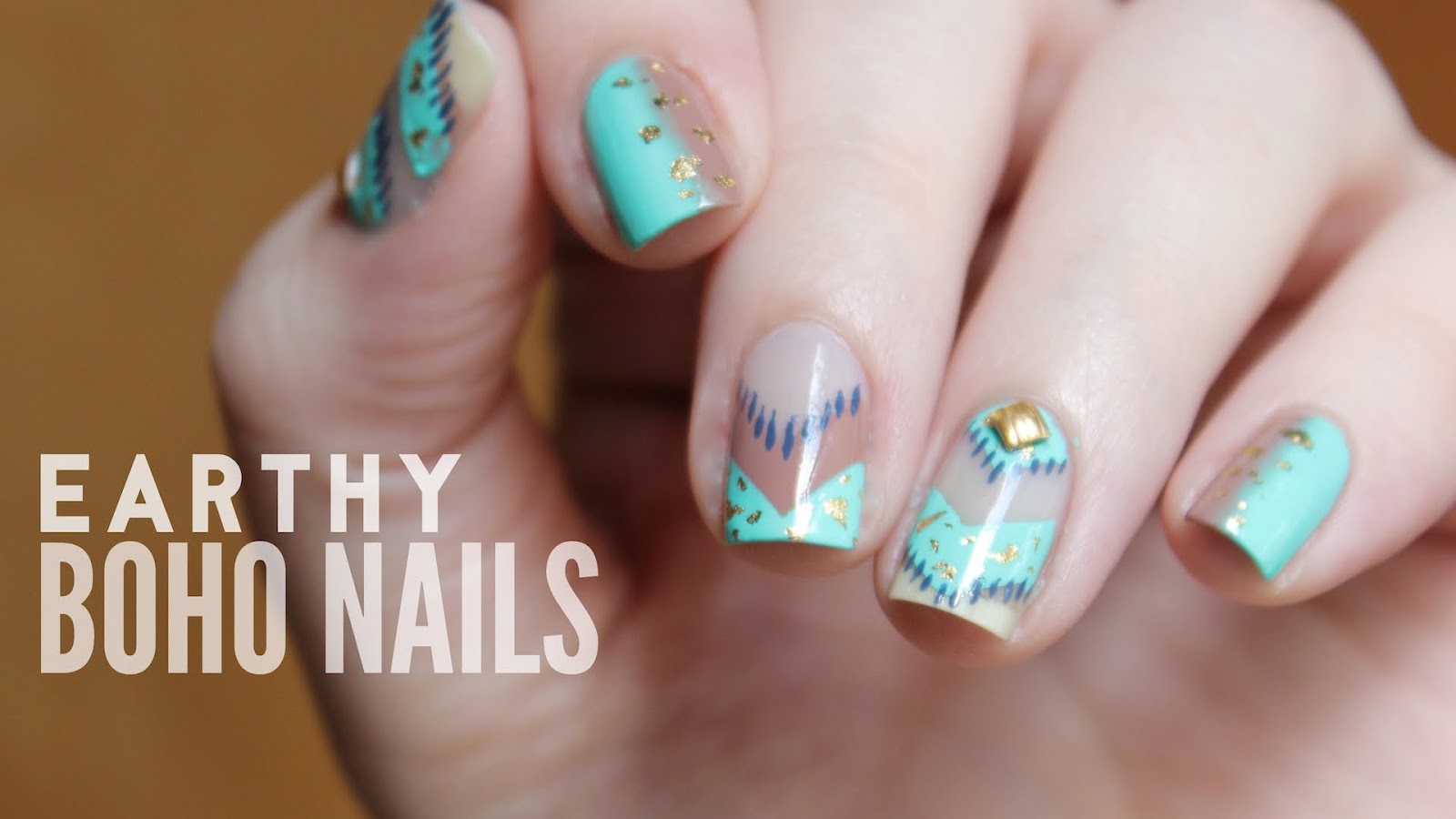 Earthy Bohemian Nail Art Diy Tutorial