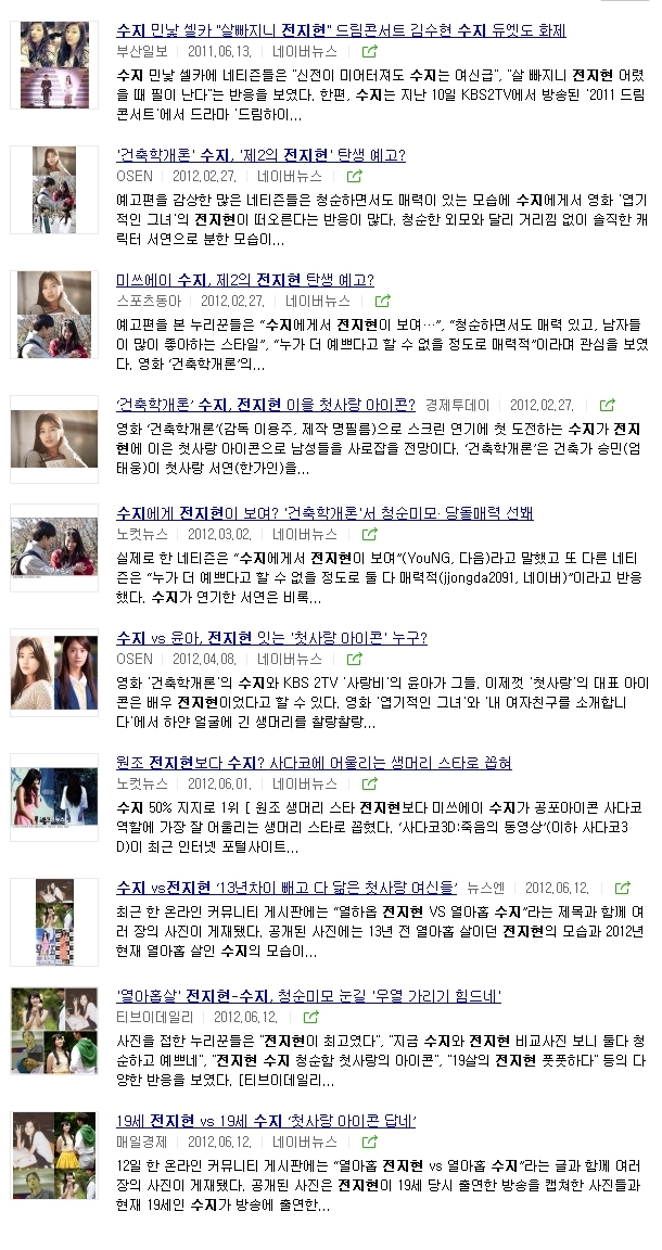 수지 데뷔부터 지금까지 쭉 고통당하고 있는 전지현 ㄷㄷㄷ.JPG | 인스티즈