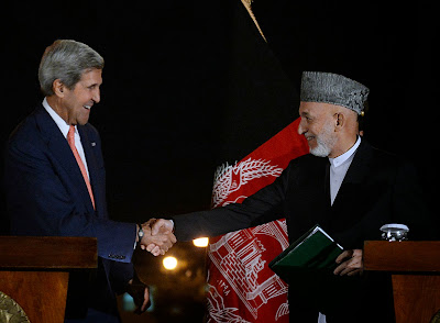 KABUL: President Hamid Karzai and US Secretary of State John Kerry held a second day of talks in Kabul Saturday after making progress over a long-delayed deal on the future of US forces in Afghanistan