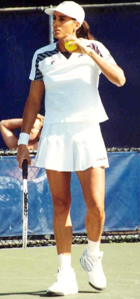 Gabriela Sabatini Foto de Gabriela Sabatini en la cancha de tenis