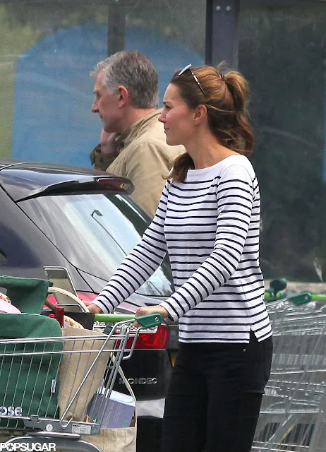 Catherine ,Duchess of Cambridge was spotted shopping at the local market on the island of Anglesey