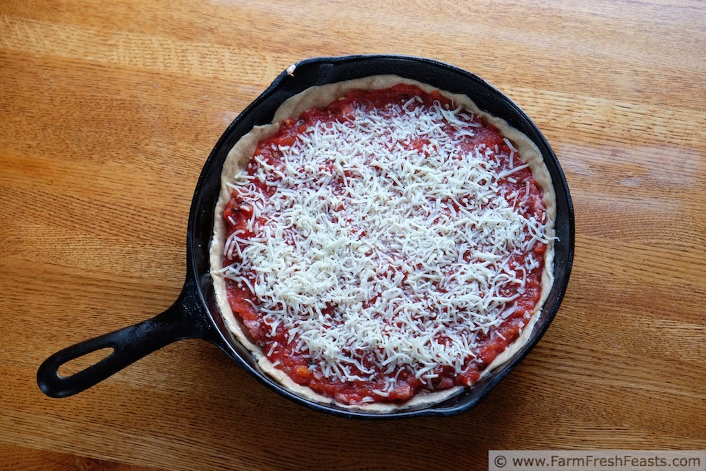 {How Not to Make} Lou Malnati's Chicago Classic Deep Dish Pizza, packed with sausage and cheese and flavorful tomato sauce.