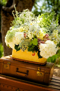 Suitcase as floral vase!