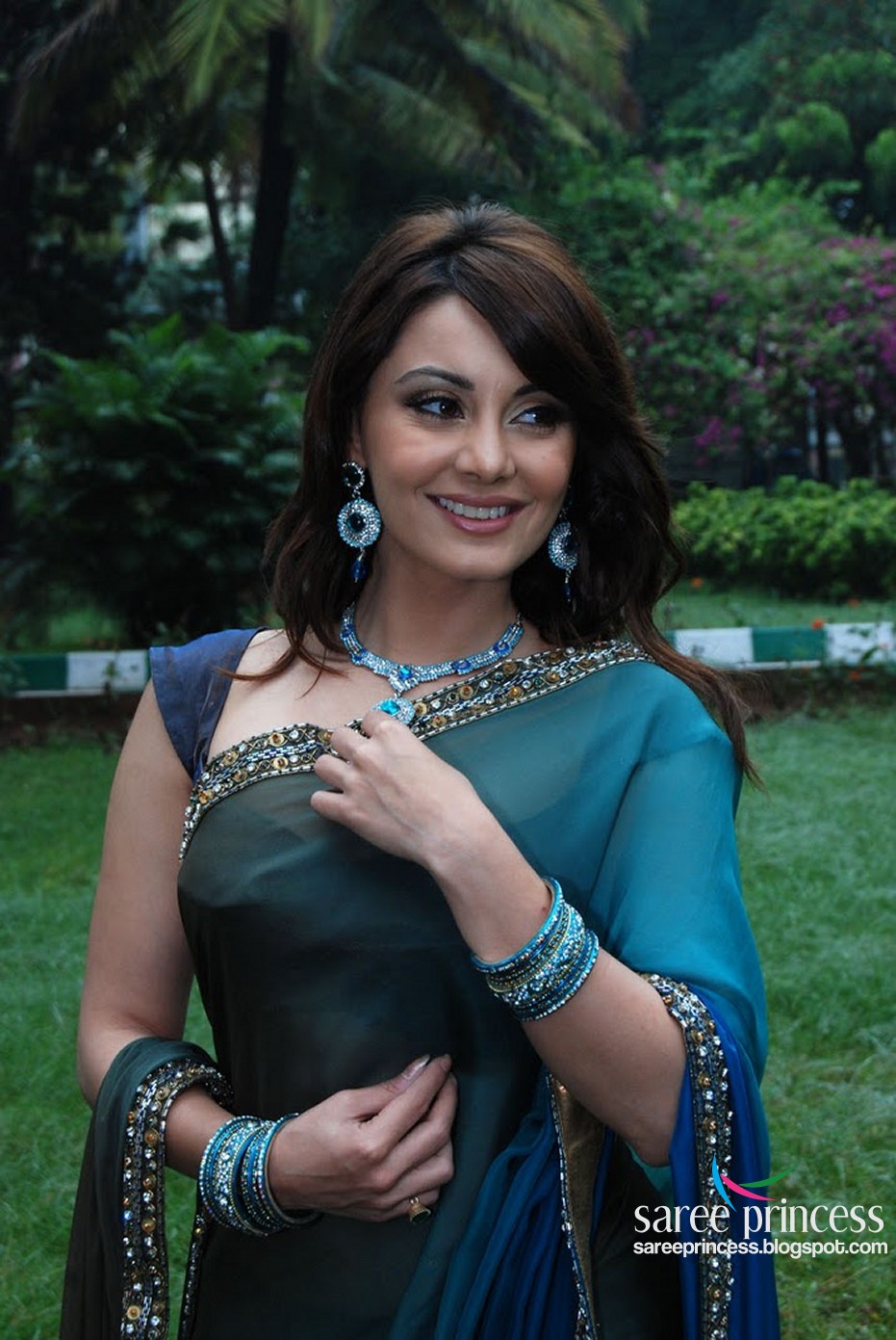 Hot and spicy bollywood actress Minissha Lamba hot transparent saree pics