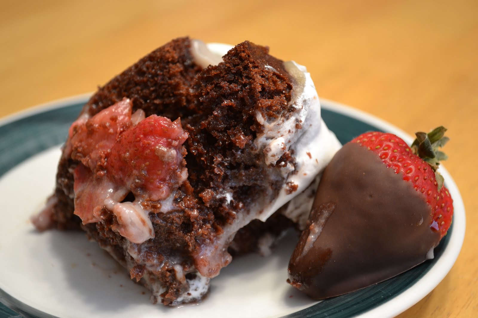 The Great Dinner Dilema Chocolate Strawberry Pudding Cake