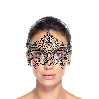 Modelo com Máscara de Carnaval Elegance 6