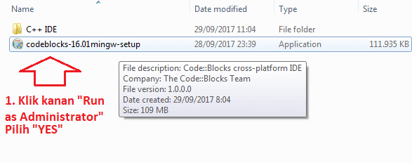 Tutorial Cara Install CodeBlocks di Dalam Microsoft Windows
