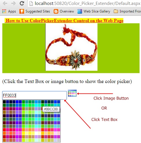 Color Editor, ASP.NET Web Forms Controls