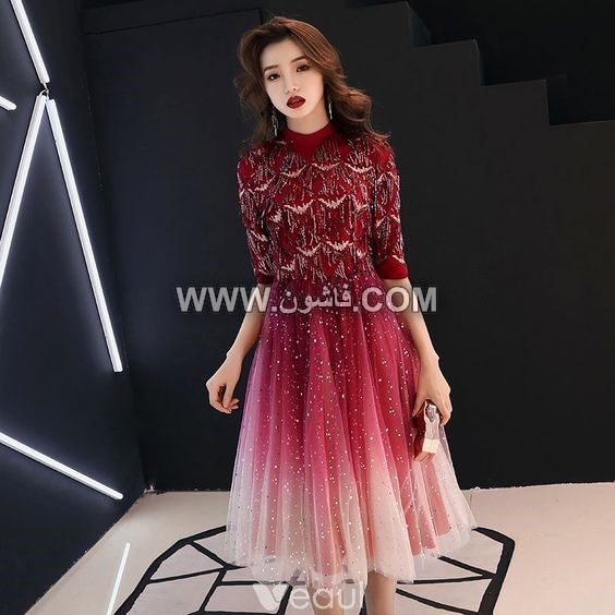 أجدد الموديلات لفساتين السواريه القصيرة موضة 2019 فساتين سواريه, فساتين سواريه قصيرة, فساتين سواريه جديدة, أفكار فساتين سواريه