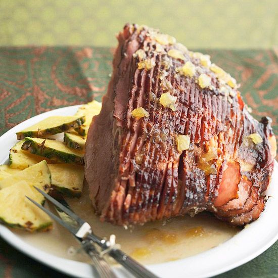 Christmas dinner idea - Pineapple-Glazed Ham with recipe link