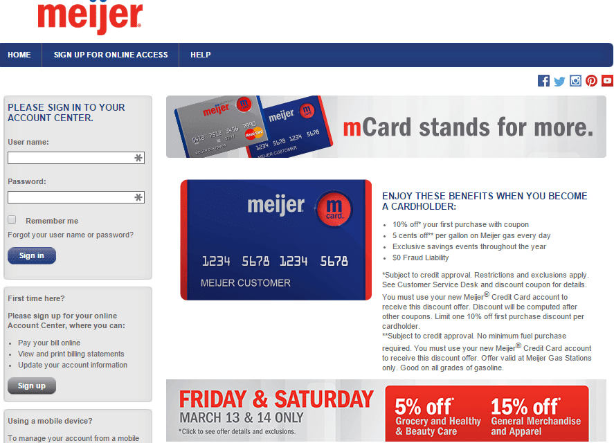 Meijer Meijer Credit Cards Credit Information Center