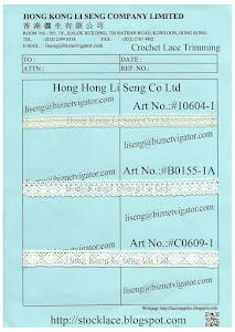 Crochet Lace Trim " In Stock " Manufacturer - Hong Kong Li Seng Co Ltd