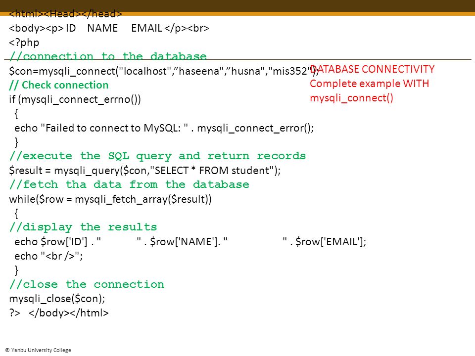 mysqli_fetch_array 예제 - mysqli_fetch_array example
