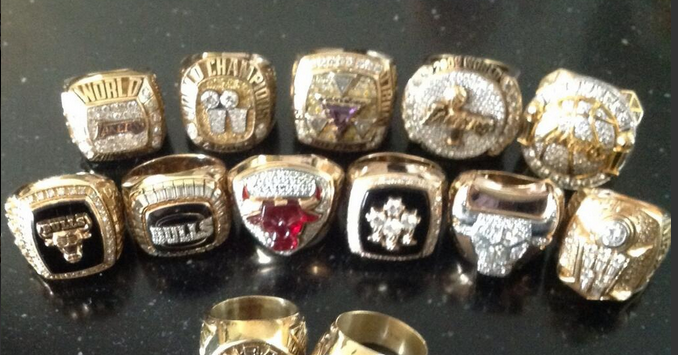 NWK to MIA: Phil Jackson Shows Off His Rings