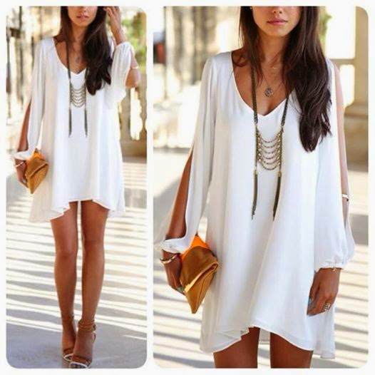 How to Chic: GET THE BLOGGERS LOOK - WHITE V NECK DRESS